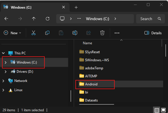 Criando pasta Android para ambiente React Native Expo