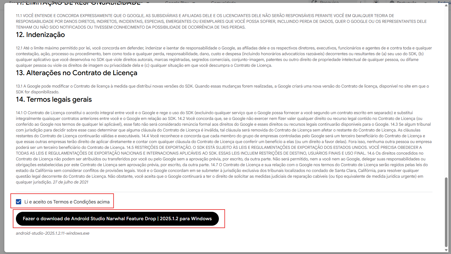 Download do Android Studio para ambiente React Native Expo