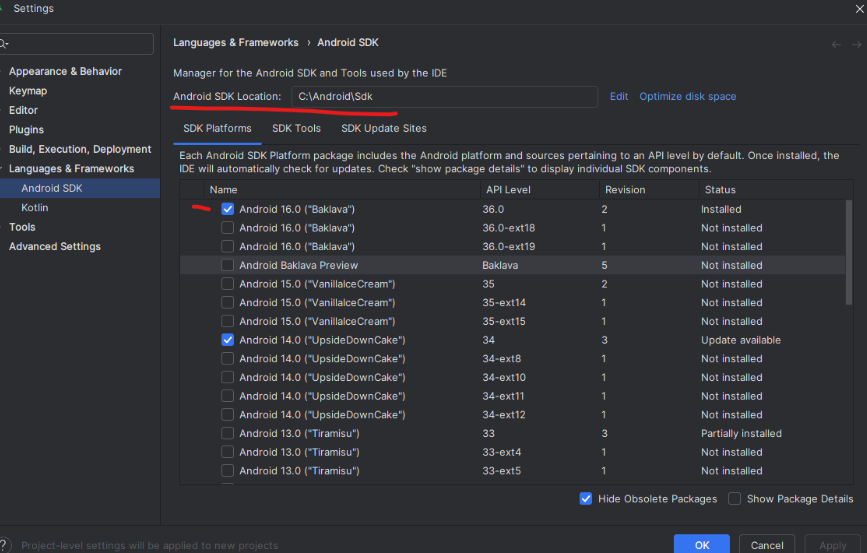 Localização do SDK para ambiente React Native Expo